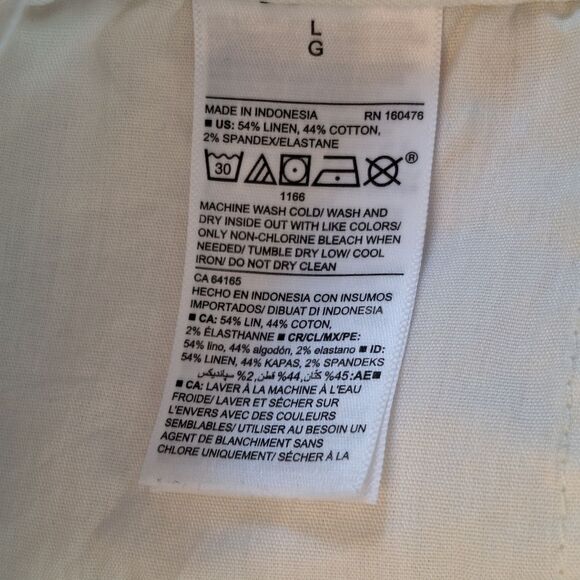 Old Navy Linen Blend Slim Pull On Trousers NWOT Drawstring Pants Beige Men's L - Picture 11 of 16